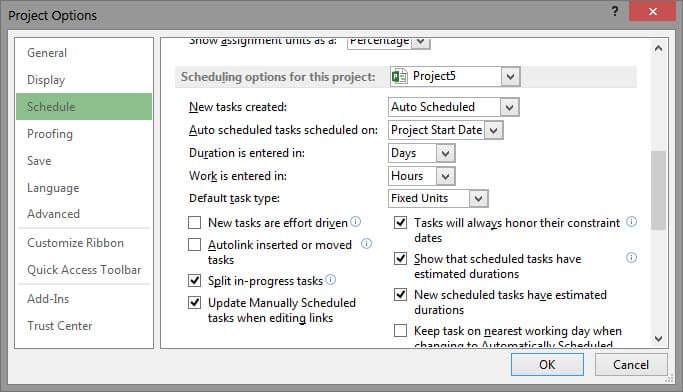 برای  تنظیم این قابلیت بهFile| Options| Schedule   مراجعه و گزینه Autolink inserted or moved tasks را فعال یا غیر فعال کنید.